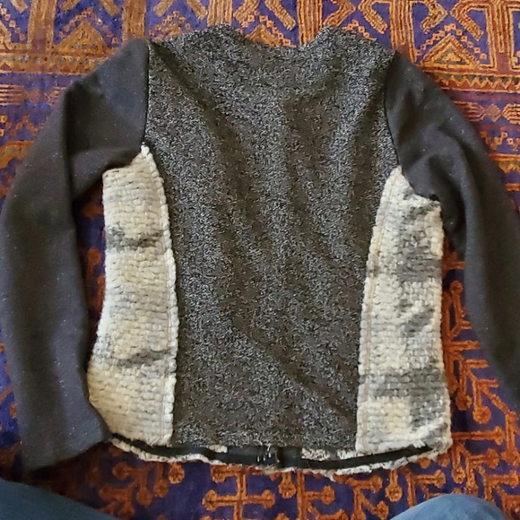Anthropologie Zip up Sweater heavy knit panel sz L - Picture 5 of 10